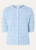 Beau grofgebreid vest met opengebreid dessin - Lichtblauw