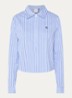 Bodine blouse met streepprint en logoborduring - Lichtblauw