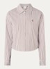 Bodine blouse met streepprint en logoborduring - Camel