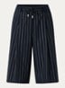 Camden high waist loose fit korte pantalon met streepprint - Donkerblauw
