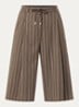 Camden high waist loose fit korte pantalon met streepprint - Bruin