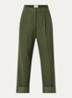 Courtney high waist cropped loose fit chino met steekzakken - Mosgroen