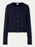 Cyndi fijngebreid vest met ronde hals - Donkerblauw