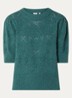 Dieuwertje top met broderie - Donkergroen