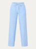 High waist wide fit broek van linnen met steekzakken - Lichtblauw