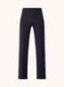 Parker high waist straight fit pantalon van jersey - Donkerblauw