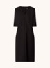 Pippa midi jurk van jersey met V-hals - Zwart