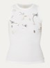 Calix tanktop met pailletten en kralendecoratie - Gebroken wit