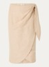 Nijra midi rok in linnenblend met strikceintuur - Beige