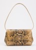 Ikon clutch van kalfsleer met textuur en afneembare schouderriem - Bruin