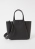 Mini Pyramid crossbodytas van leer - Zwart