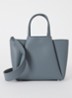 Mini Pyramid crossbodytas van leer - Grijs