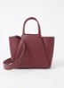 Mini Pyramid crossbodytas van leer - Bordeauxrood