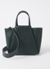 Mini Pyramid crossbodytas van leer - Donkergroen