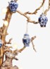 Porseleinen Pot kersthanger 8 cm - Blauw