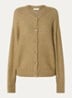 Britney grofgebreid vest met ronde hals - Camel