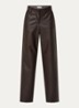 Naomi high waist straight fit broek van imitatieleer - Donkerbruin