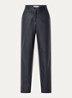 Naomi high waist straight fit broek van imitatieleer - Donkerblauw