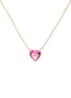 Crystal Heart ketting met kristal - Fuchsia