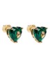 Crystal Heart oorknopjes met kristal - Groen