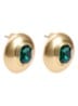 Emerald Dome oorstekers met kristal - Groen