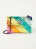 Kensington Mini X schoudertas van leer met metallic finish - Multicolor