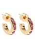 Small Crystal Huggie oorstekers met kristal - Roze