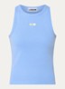 Ribgebreide tanktop met logoborduring - Lichtblauw