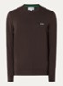 Fijngebreide pullover met logo - Donkerbruin