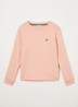 French Terry sweater met logo - Zalmroze