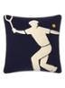 L Player sierkussenhoes 45 x 45 cm - Donkerblauw