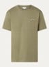 T-shirt met logoborduring  - Olijfgroen