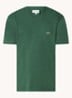 T-shirt met logoborduring - Donkergroen