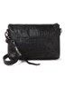 Badia crossbodytas van leer met crocostructuur - Zwart