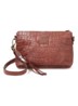 Badia crossbodytas van leer met crocostructuur - Cognac