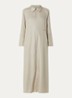 Maria maxi jurk met kraag en halve rits - Khaki