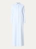Shey maxi blousejurk met borstzak en stippenprint - Lichtblauw