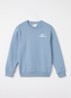 Exhibition sweater met logo- en backprint - Lichtblauw
