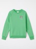 Flower sweater met logo- en backprint - Lichtgroen