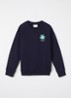 Flower sweater met logo- en backprint - Donkerblauw