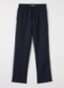 Patrick straight fit pantalon in linnenblend - Donkerblauw