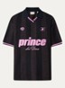 Regular fit polo met streepprint en logoborduring - Antraciet