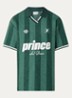 Regular fit polo met streepprint en logoborduring - Groen