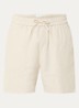 Straight fit korte broek in linnenblend met steekzakken - Zand