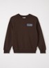 Sweater met logo- en backprint - Donkerbruin