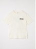 T-shirt met logo- en backprint - Gebroken wit