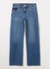High waist wide leg jeans met stretch - Indigo