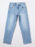 Loose fit jeans met stretch - Indigo