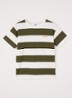 T-shirt met streepprint - Olijfgroen