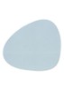 Curve placemat van  leer 37 x 44 cm - Lichtblauw